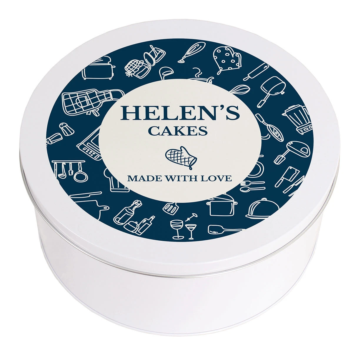 Personalised Navy Kitchen Design Cake Tin 5 Personalised Navy Kitchen Design Cake Tin - Image 5