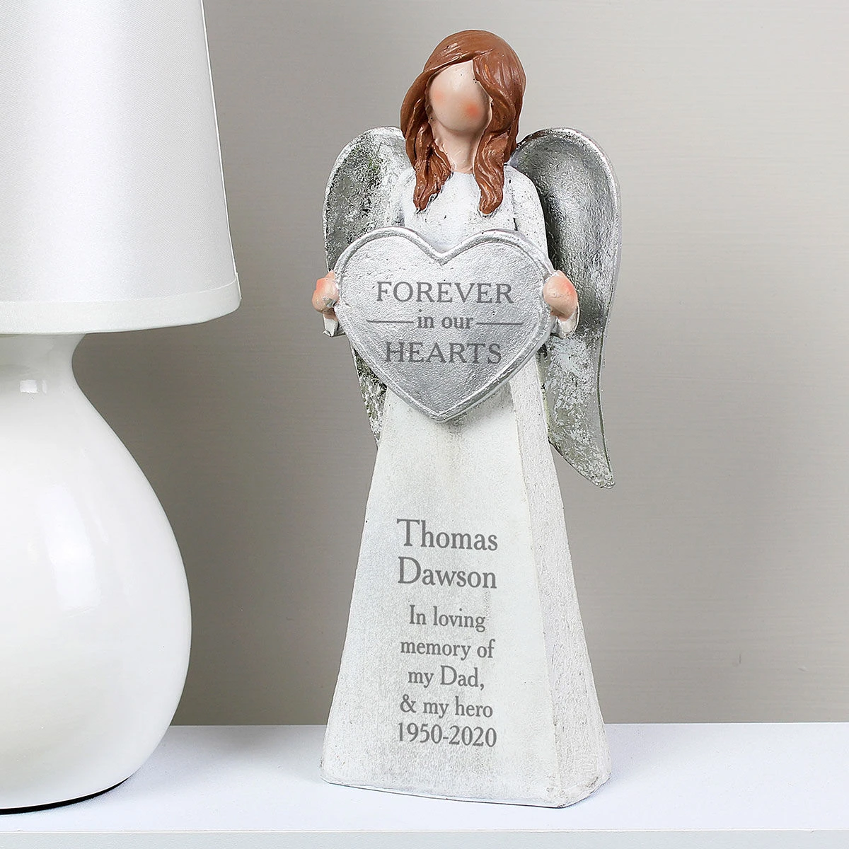 Personalised ‘Forever In Our Hearts’ Memorial Angel Ornament 1 Personalised ‘Forever In Our Hearts’ Memorial Angel Ornament
