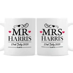 Personalised Mr & Mrs Mug Set 5 Personalised Mr & Mrs Mug Set -Home General Store p0805b38 1