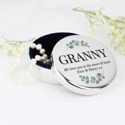 Personalised Botanical Round Trinket Box -Home General Store p1004a12 personalised botanical round trinket box 3