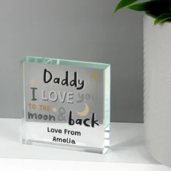 Personalised To The Moon And Back Large Crystal Token