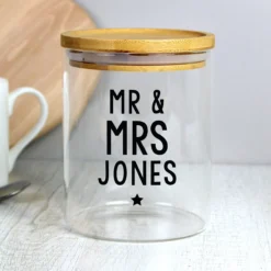 Personalised Glass Jar -Home General Store p1007d79 personalised free text glass jar with bamboo 7