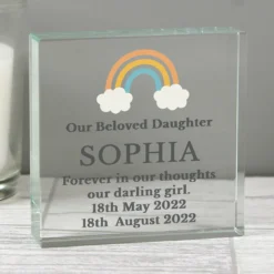 Rainbow Memorial Large Crystal Token 6 Rainbow Memorial Large Crystal Token -Home General Store p1007e01 personalised rainbow memorial large crystal token 2