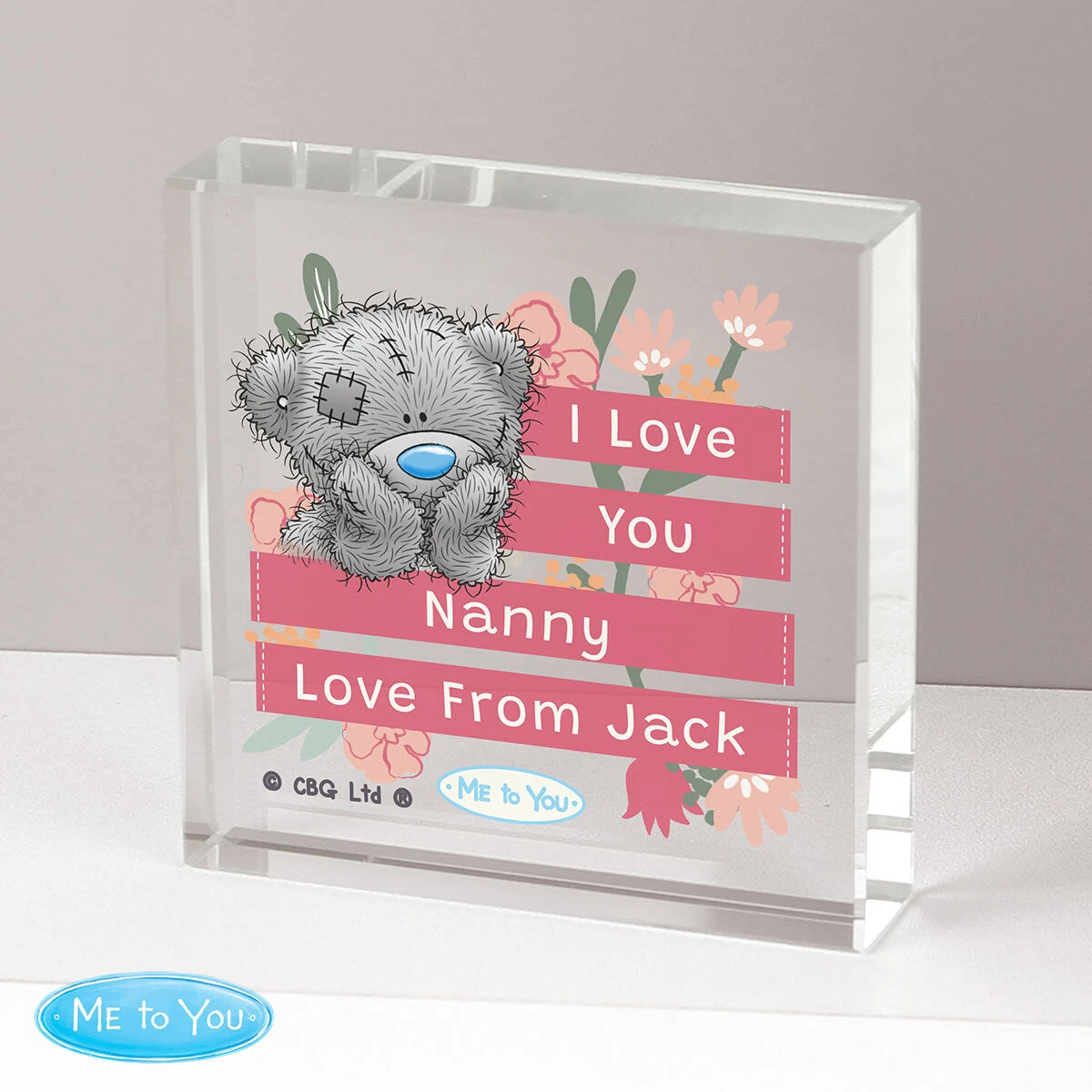 Me To You Personalised Floral Large Crystal Token 1 Me To You Personalised Floral Large Crystal Token