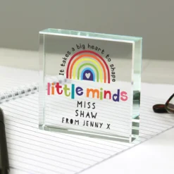 Personalised Teacher ‘Shape Little Minds’ Crystal Token -Home General Store p1007e27 5
