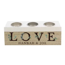 Personalised ‘Love’ Botanical Triple Tealight Box 7 Personalised ‘Love’ Botanical Triple Tealight Box -Home General Store p1011f32 3
