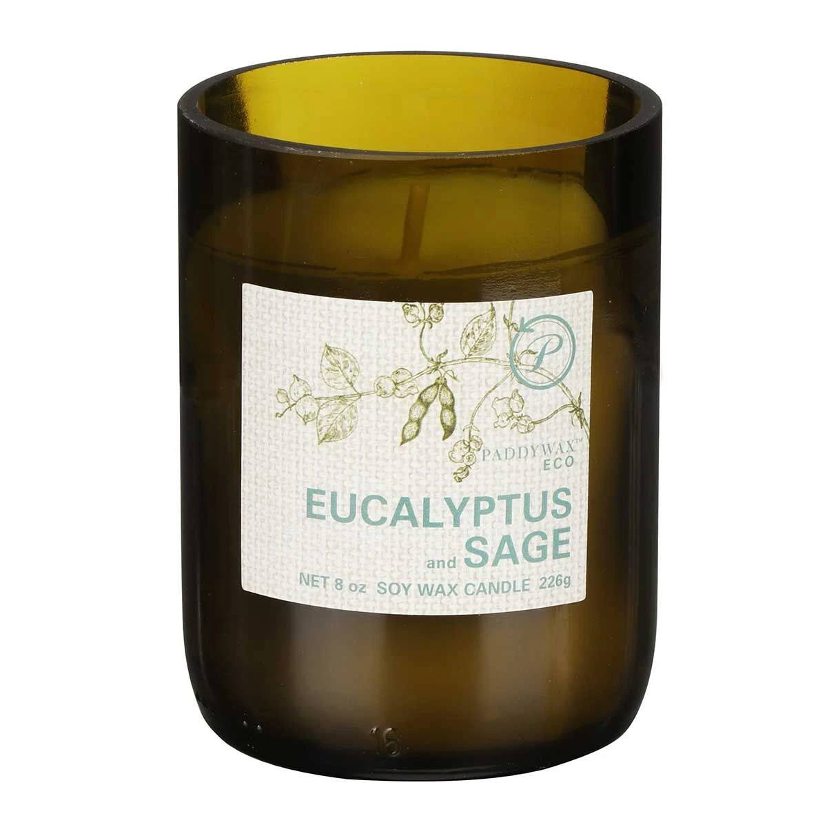 Paddywax Eco 226g Eucalyptus And Sage Green Recycled Glass Soy Candle 3 Paddywax Eco 226g Eucalyptus And Sage Green Recycled Glass Soy Candle - Image 3