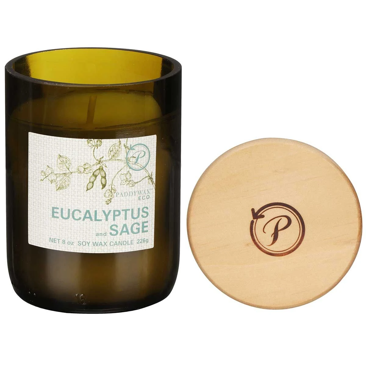 Paddywax Eco 226g Eucalyptus And Sage Green Recycled Glass Soy Candle 4 Paddywax Eco 226g Eucalyptus And Sage Green Recycled Glass Soy Candle - Image 4