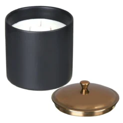Paddywax Hygge 425g 3 Wick Bergamot & Mahogany Black Ceramic Soy Candle -Home General Store paddywax hy1503eu large hygge candle 2