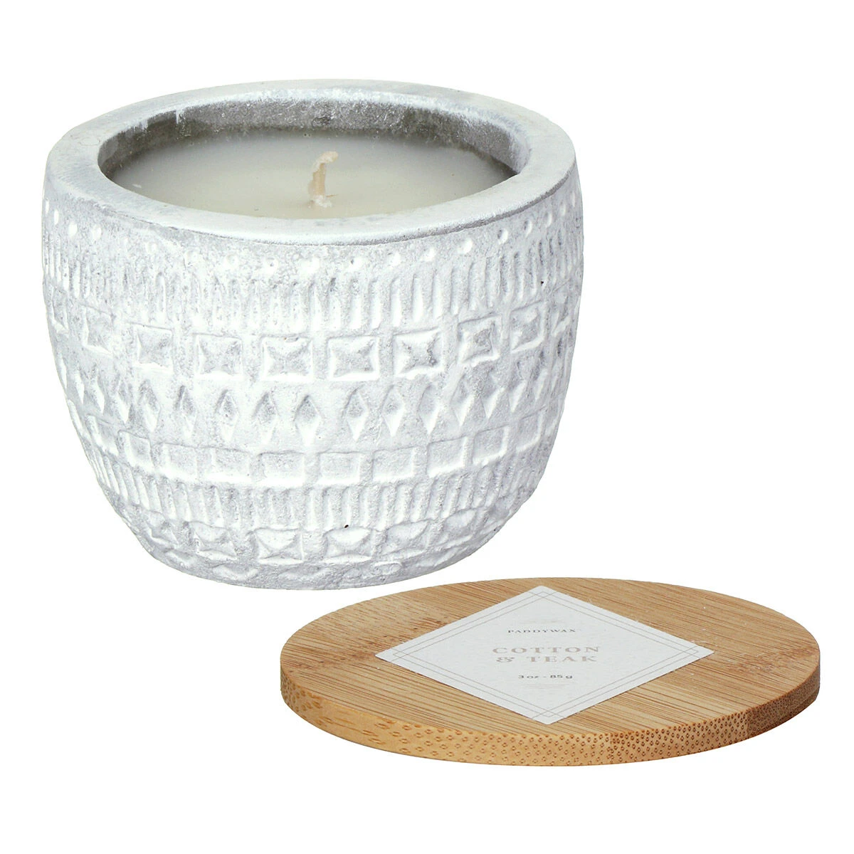 Paddywax Sonora 85g Cotton & Teak Concrete Soy Candle 3 Paddywax Sonora 85g Cotton & Teak Concrete Soy Candle - Image 3