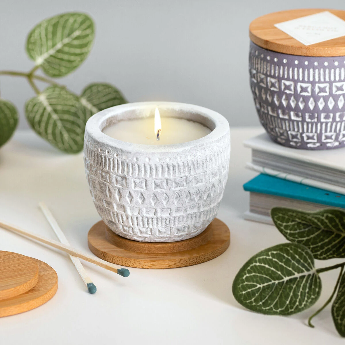 Paddywax Sonora 85g Cotton & Teak Concrete Soy Candle 2 Paddywax Sonora 85g Cotton & Teak Concrete Soy Candle - Image 2