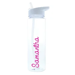 Personalised Island Water Bottle With Pink Text -Home General Store peronalised memento company p103211 pink island water bottle 2