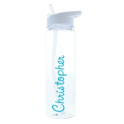 Personalised Island Water Bottle With Blue Text -Home General Store peronalised memento company p103212 blue island water bottle 2