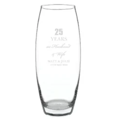 Personalised Anniversary Glass Bullet Vase -Home General Store personalised memento company p0107e81 anniversary bullet vase 2