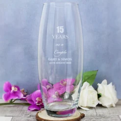 Personalised Anniversary Glass Bullet Vase -Home General Store personalised memento company p0107e81 anniversary bullet vase 5