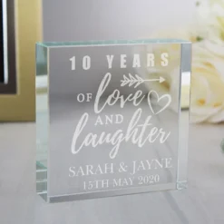 Personalised Anniversary Large Crystal Token -Home General Store personalised memento company p0107e91 anniversary large crystal token 3