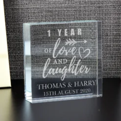 Personalised Anniversary Large Crystal Token -Home General Store personalised memento company p0107e91 anniversary large crystal token 4