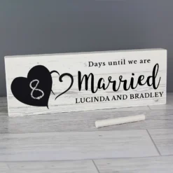Personalised Rustic Countdown Wooden Block Sign -Home General Store personalised memento company p1011d53 rustic chalk countdown wooden block sign 4