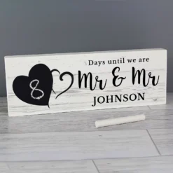 Personalised Rustic Countdown Wooden Block Sign -Home General Store personalised memento company p1011d53 rustic chalk countdown wooden block sign 6