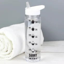 Personalised Black ‘Hydration Tracker’ Water Bottle