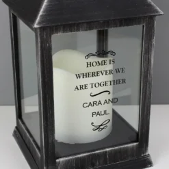 Personalised Antique Scroll Rustic Black Lantern 8 Personalised Antique Scroll Rustic Black Lantern -Home General Store pmc p1007c18 black lantern 4