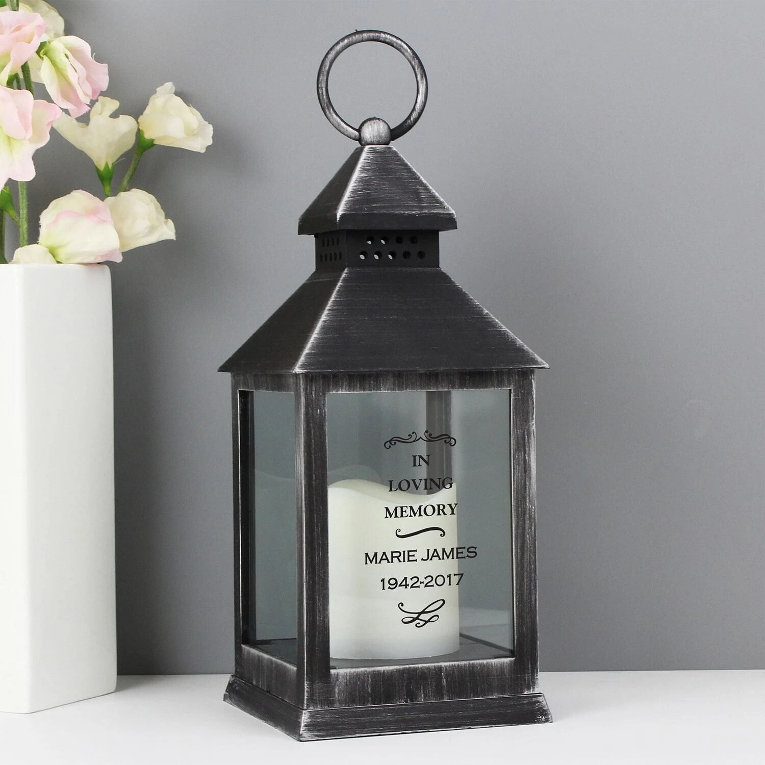 Personalised Antique Scroll Rustic Black Lantern 2 Personalised Antique Scroll Rustic Black Lantern - Image 2