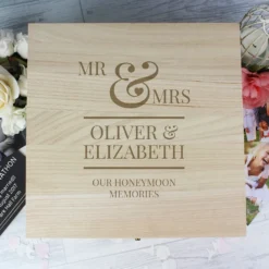 Personalised Mr & Mrs Large Wooden Keepsake Box 6 Personalised Mr & Mrs Large Wooden Keepsake Box -Home General Store pmc p1014a54 mr and mrs wooden box 4 1
