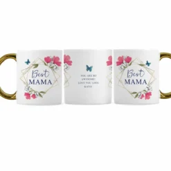 Personalised Geometric Floral Gold Handle Mug 9 Personalised Geometric Floral Gold Handle Mug -Home General Store pmc personalised p0805n44 geometic floral gold handle mug 04