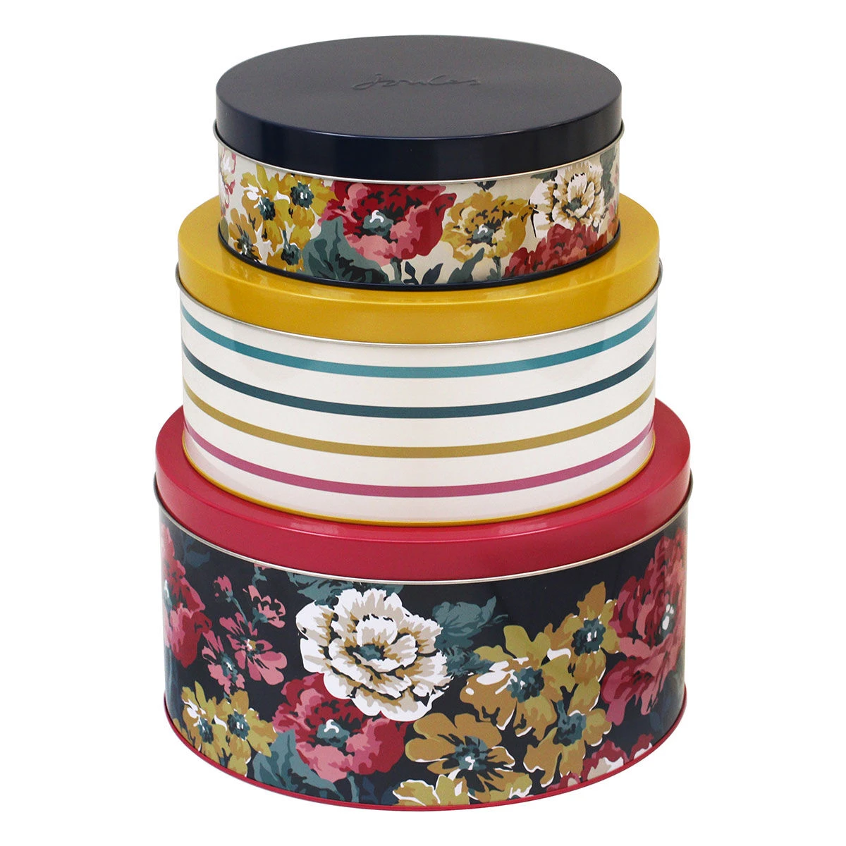 Joules Cambridge Floral Set Of 3 Nesting Cake Tins 1 Joules Cambridge Floral Set Of 3 Nesting Cake Tins