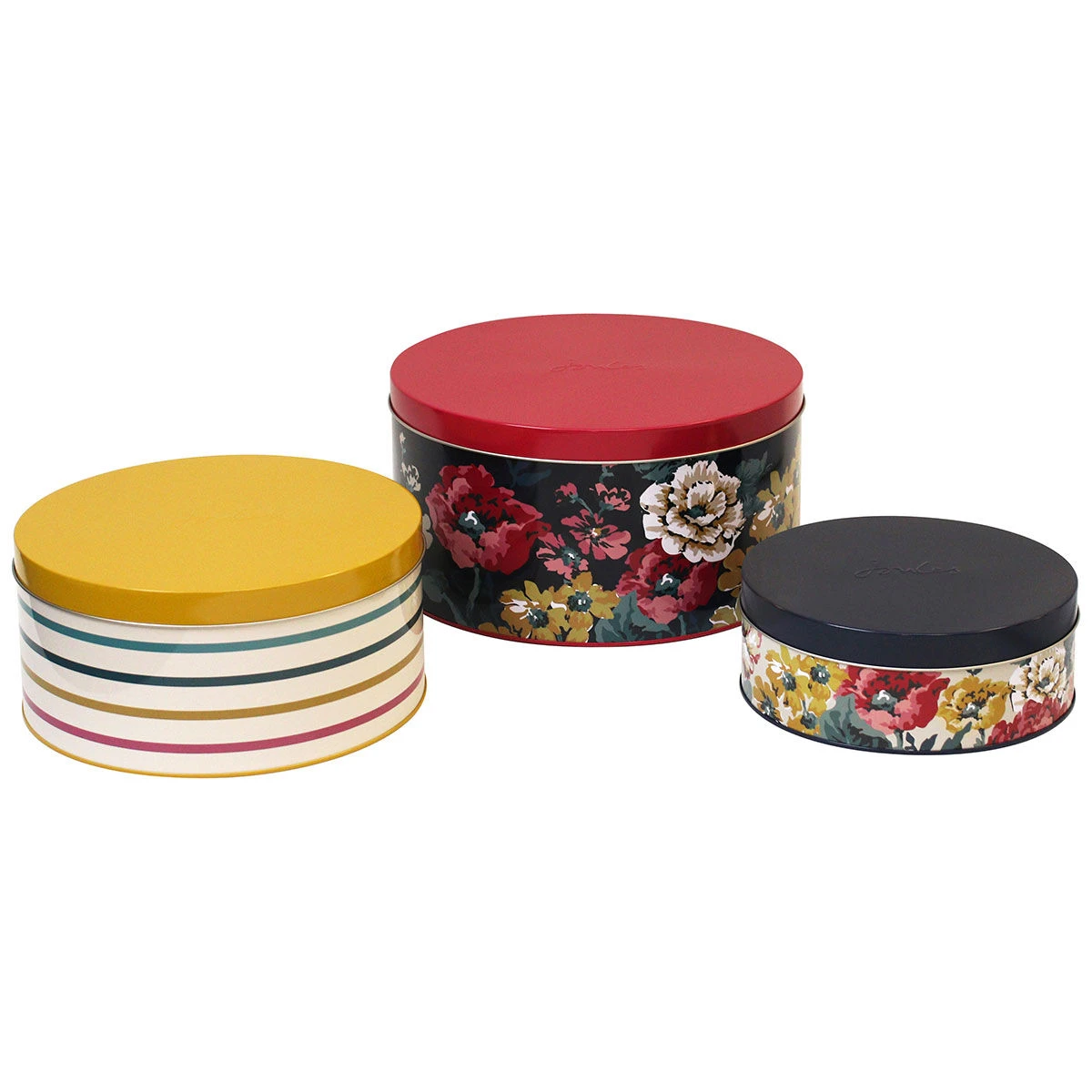 Joules Cambridge Floral Set Of 3 Nesting Cake Tins 2 Joules Cambridge Floral Set Of 3 Nesting Cake Tins - Image 2
