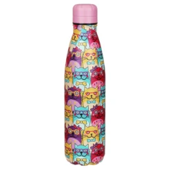 Eco Chic Cats With Glasses 500ml Thermal Drinks Bottle