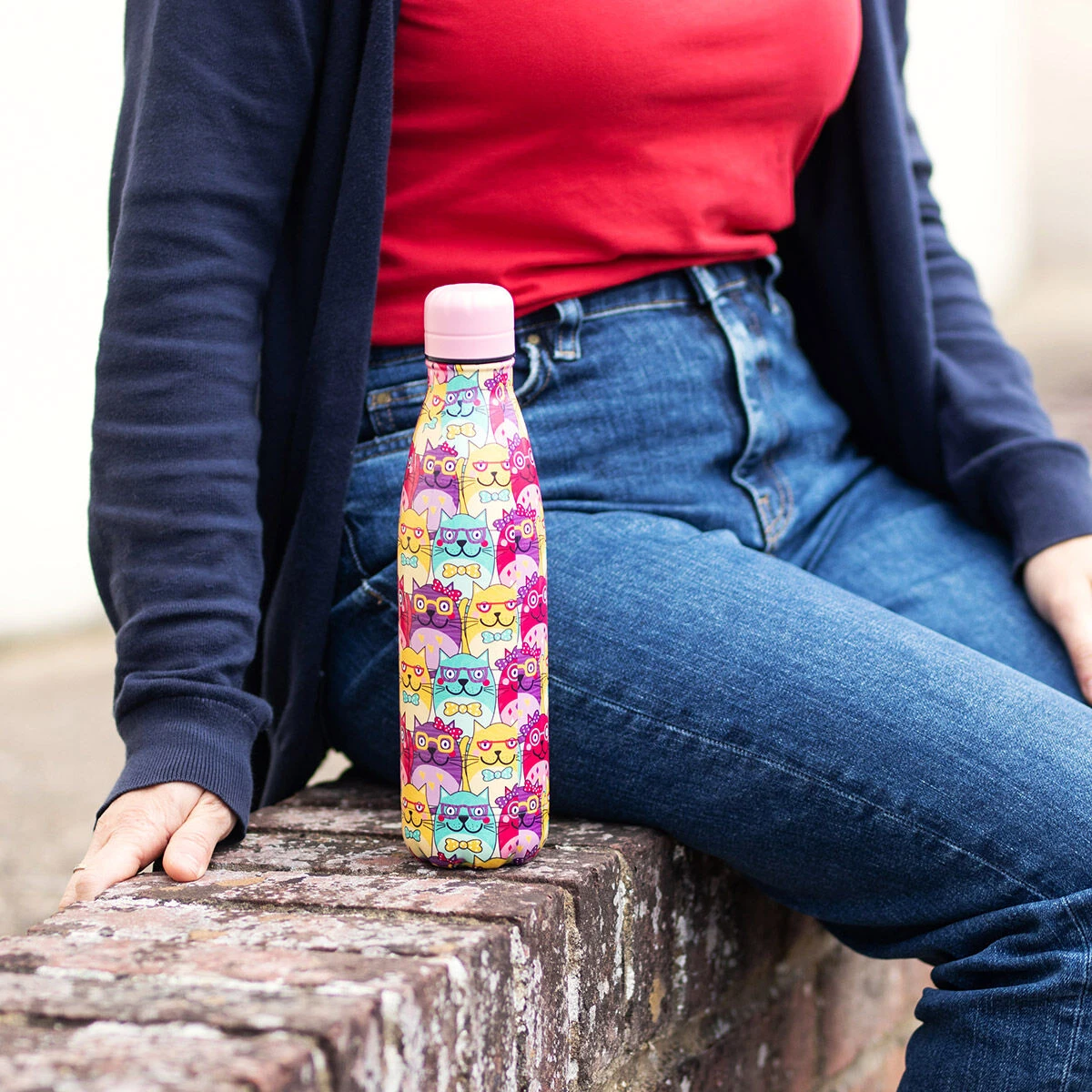 Eco Chic Cats With Glasses 500ml Thermal Drinks Bottle 3 Eco Chic Cats With Glasses 500ml Thermal Drinks Bottle - Image 3