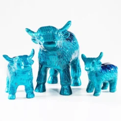 Tilnar Art Aluminark Brushed Aqua Large Highland Cow -Home General Store tilnar art aluminark brushed aqua highland cow group 1