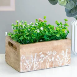 Transomnia Small Wooden Meadow Flowers Trug -Home General Store transomnia boxx226 meadow flowers small wooden trug lifestyle 3