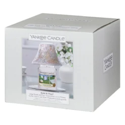 Yankee Candle Boxed Gold & Pearl Crackle Large Shade & Tray -Home General Store yankee candle 1614074 gold pearl crackle shade and melt warmer box