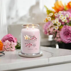 Yankee Candle Pink Cherry & Vanilla Signature Large Jar Candle -Home General Store yankee candle 1629986e pink cherry vanilla signature large jar candle lifestyle 1