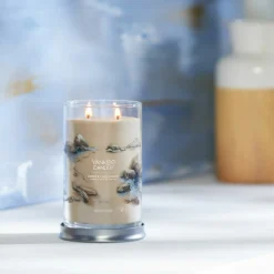 Yankee Candle Amber & Sandalwood Signature Large Tumbler Candle -Home General Store yankee candle 1630050e amber sandalwood signature large tumbler candle lifestyle 1