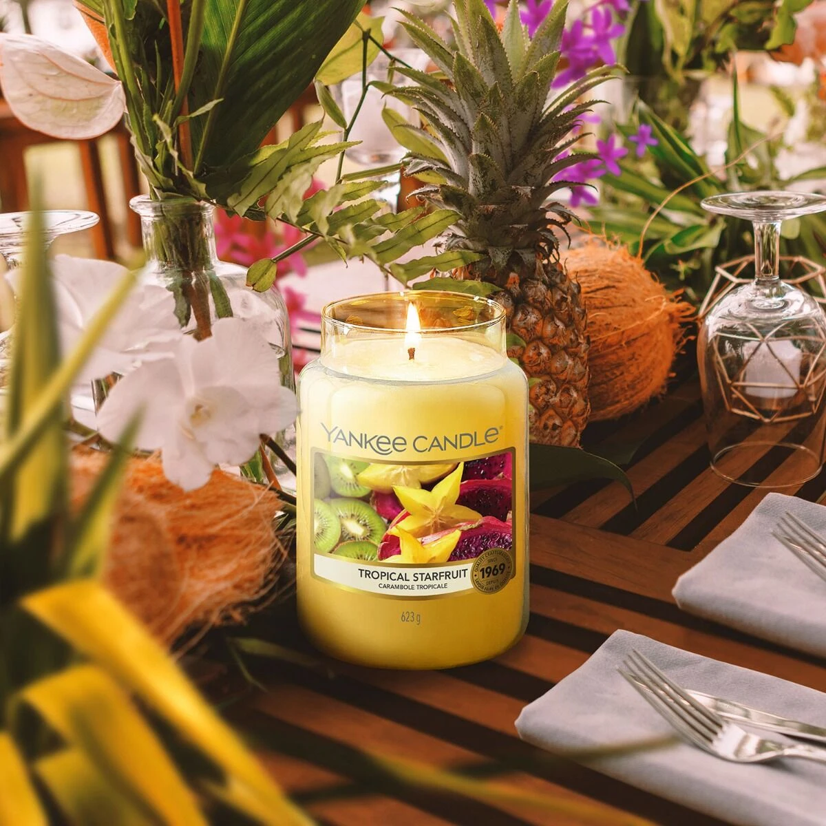 Yankee Candle Tropical Starfruit Large Jar Candle 4 Yankee Candle Tropical Starfruit Large Jar Candle - Image 4