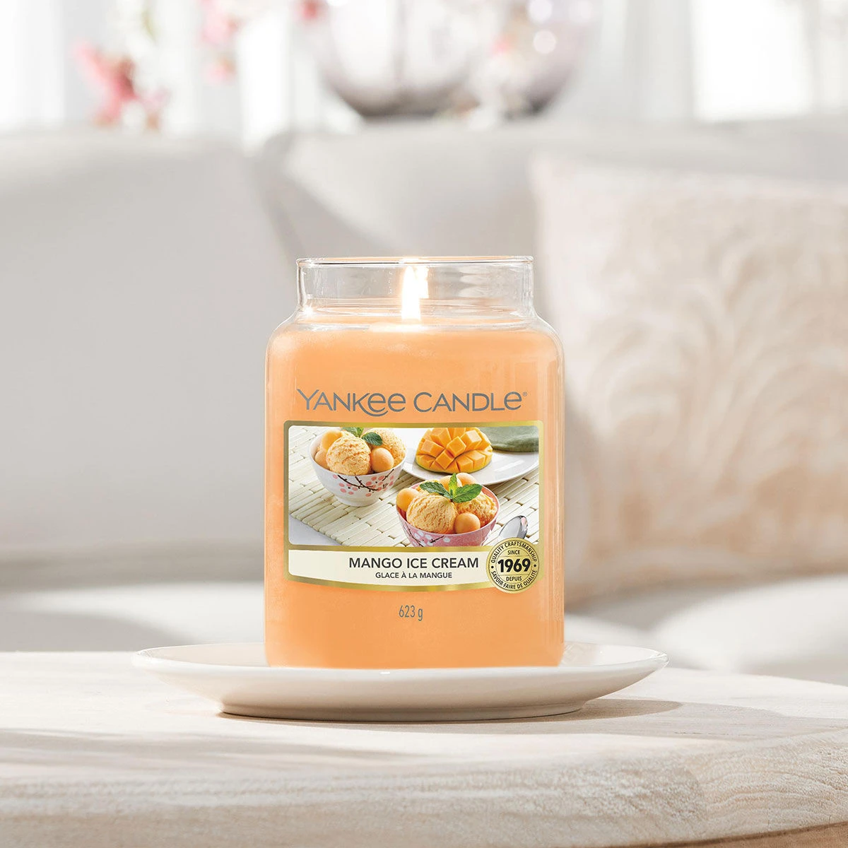 Yankee Candle Mango Ice Cream Large Jar Candle 2 Yankee Candle Mango Ice Cream Large Jar Candle - Image 2