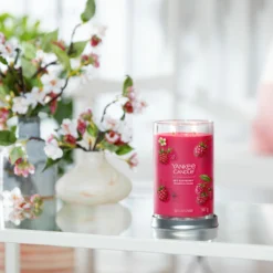Yankee Candle Red Raspberry Signature Large Tumbler Candle -Home General Store yankee candle 1724404e red raspberry signature large tumbler candle lifestyle 1